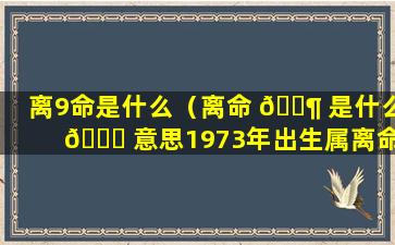 离9命是什么（离命 🐶 是什么 🍀 意思1973年出生属离命）